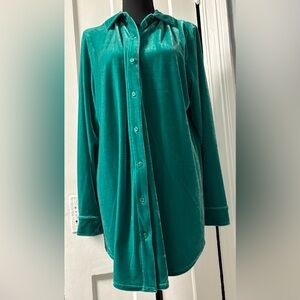 Soft Surroundings Green Velvet Tunic Size Medium